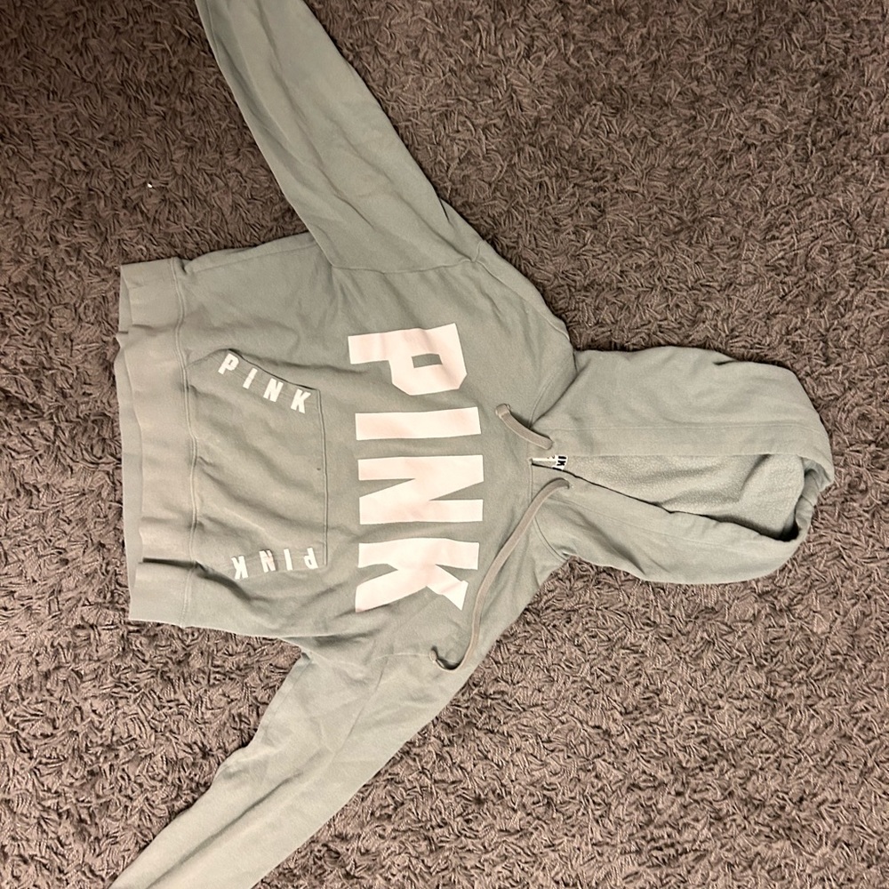 XS sage green hoodie from PINK